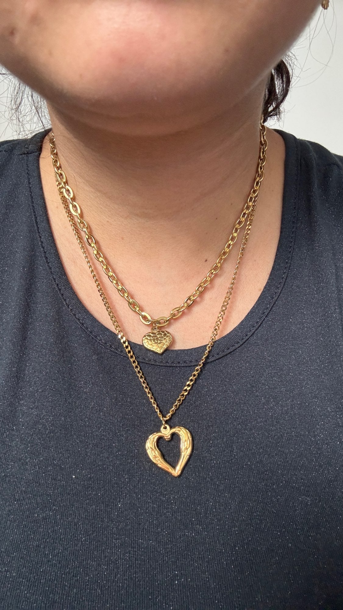 Chain de cœur doublée acier inoxydable