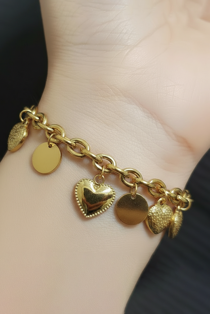 Gourmette de cœur acier inoxydable