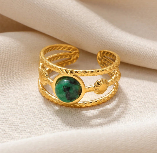 Bague avec pier vert Turquoise