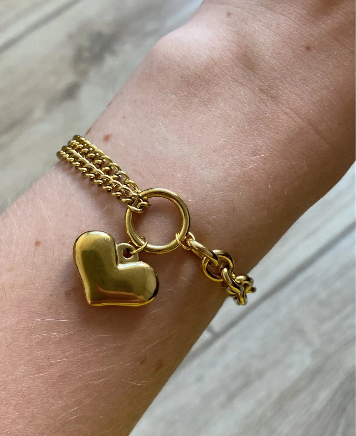 Gourmette de Couer Acier Inoxydable