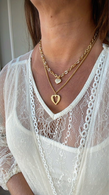 Chain de cœur doublée acier inoxydable