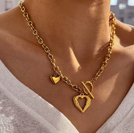 Chain de cœur acier inoxydable